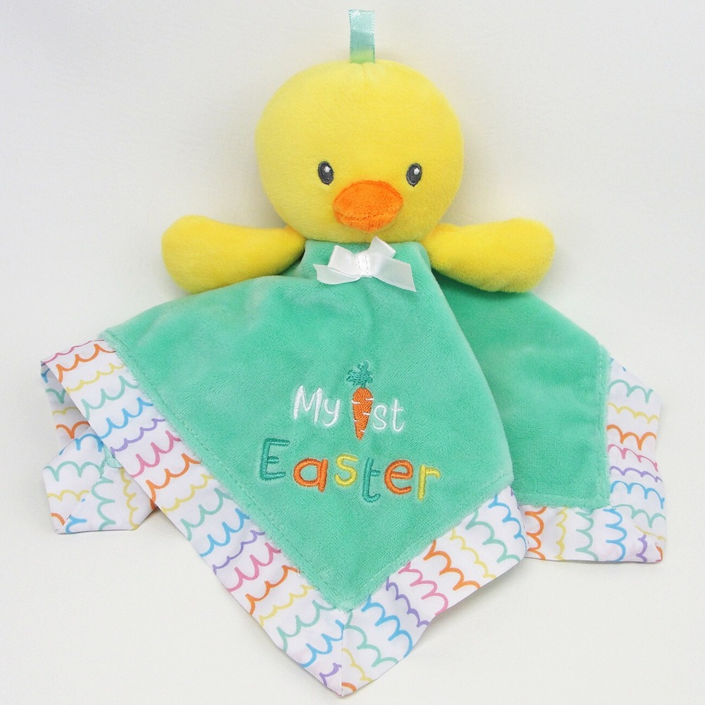 Magic Years Yellow Duck Baby Rattle Lovey My First Easter Security Blanket Plush